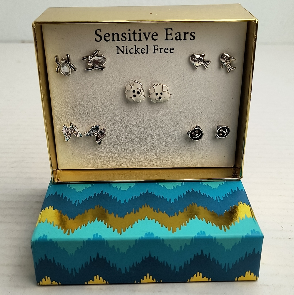 JCPenney Set Of Earrings Stud-Post Critter Sensitive Ears Nickel Free